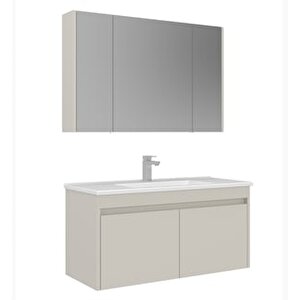 Arno Kapaklı 100 Cm Banyo Dolabı Takımı Parlak Kaşmir