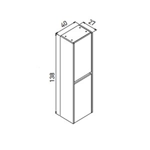 Arno Kapaklı 40 Cm Banyo Boy Dolabı Parlak Antrasit