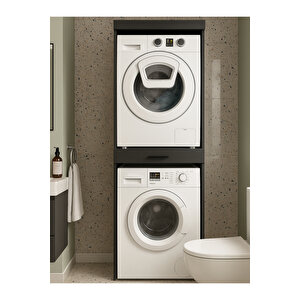 Fika Kurutma Ve Çamaşır Makinesi Dolabı Çok Amaçlı Dolap Banyo Dolabı Antrasit