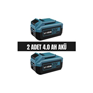 4235 Akülü Vidalama, Kırıcı-delici, Taşlama Kömürsüz 20 V + (2 Adet 4.0 Ah Akü Ve Hızlı Şarj Cihazı)