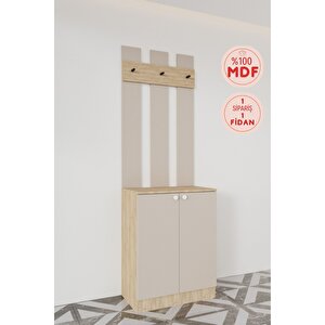 Evora 1 Modern Portmanto Askılı Ayakkabılık Vestiyer Vizon - Lefkas