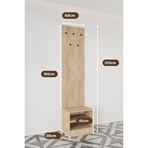 Evora 4 Modern Portmanto Askılı Vestiyer Vizon - Lefkas