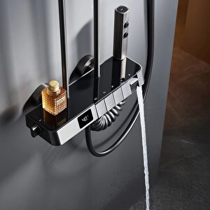 Piano Tepe Duş Sistemi Termostatik Metalik Gri Ds.pn710gr