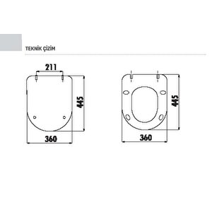 Creavit Terra Asma Klozet (tp325.sm) Mat Siyah + Duck Yavaş Kapanan Kapak Mat Siyah 2'li Set