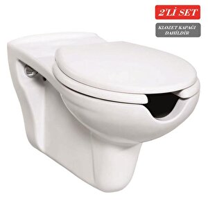 Bedensel Engelli Asma Klozet 1.kalite (bd320.02) + Engelli Yavaş Kapanan Kapak 2'li Set