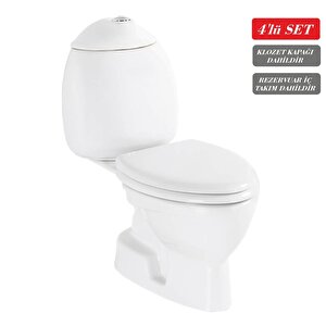Çocuk Alttan Çıkışlı Klozet + Rezervuar + İç Takım + Çocuk Klozet Kapağı 4 'lü Set