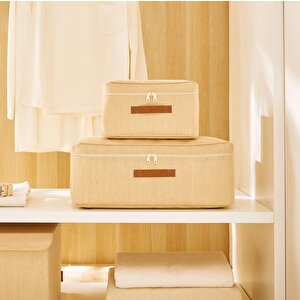 2'li Jüt Keten Hurç Set 30 X 22 X 18 / 52 X 28 X 21 Cm