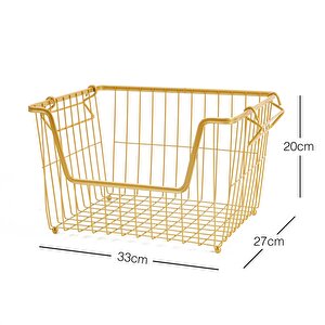 Ocean Home Textile Altın Renk Metal 33 X 27 X 20 Cm