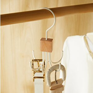 6 Kancalı Mat Beyaz Renk Kauçuk Kaplamalı Metal Çok Amaçlı Askı 14 X 7 Cm