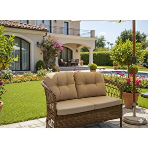 Verona Rattan  4 Kişilik Minderli Lüks Bahçe & Balkon Oturma Grubu