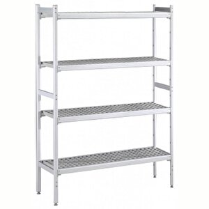 Electrolux Professional Düz Etejer Seti, Aluminyum Ayaklı, 4 Raflı, Her Raf Demonte Polietilen Tabletlerden Oluşur, Tabletler Bulaşık Makinesinde Yıkanabilir - 475x2048 Mm, H=1700 Mm Bls2048