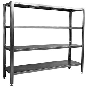 4 Katlı Paslanmaz İstif Rafı, Düz Tabla, 46x107x183 Cm