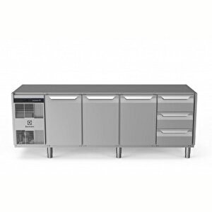 Electrolux Professional Endüstriyel Soğutmalı Tezgah, "heavy Duty", Aısı304, Üst Tablasız, -2°/+10°c, Dijital, Tropikal - 590 Lt, 3 Kapılı + 3x? Çekmeceli Eh4h7aaac
