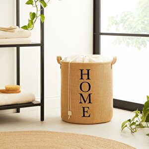 Ağzı Büzgülü Home Jüt Çamaşır Sepeti 36 X 40 Cm