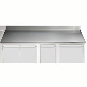 Electrolux Professional Üst Tabla, Sırtlı, 2400 Mm, 1,5 Mm Kalınlıkta Üst Tabla 18 Mm Kalınlığında Ses Sönümlendirici Malzeme Ve Ayrıca 2 Paslanmaz Kayıtla Güçlendirilmiştir - Modular Line Tpla24a