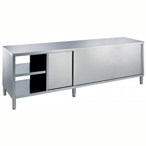 Electrolux Professional İki Taraftan Kapılı (pass-thru) Dolaplı Çalışma Tezgahı, 1 Ara Raflı Ve 4 Kayar Kapılı, (6 Ayaklı) - 2000 Mm Tnd2000en