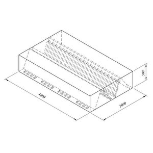 Kutu Tipi Çift Cidarlı Filtreli Orta Tip Davlumbaz, 400x200 Cm