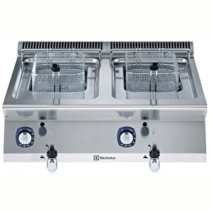 Electrolux Professional Endüstriyel 2x7 Lt Gazlı Set Üstü Fritöz, 2 V- Tip Hazneli, Brulörler Hazne Dışında, 2 Sepetli, Derinlik 730 Mm - 800 Mm E7frgh2b00