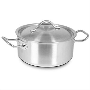 Kapaklı Silindirik Tencere, 24x10,5 Cm