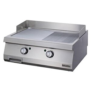 Elektrikli Grill Plate, Yarı Oluklu, 80x90x30 Cm, Oge 8090 1/2 N