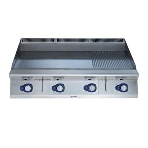 Electrolux Professional Gazlı Setüstü Izgara Geniş Hp, Gazlı, 2/3 Düz Ve 1/3 Nervürlü Çizilmeye Karşı Dayanıklı Nitrochrome3 Krom Pişirme Yüzeyi, Yatay, Termostatik Kontrol, Spatula Dahil - 1200 Mm E9iimaaomia