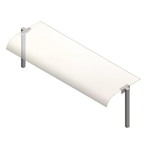 Bombe Camlı Servis Rafı, 140x30 Cm