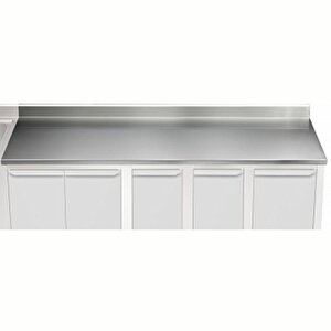 Electrolux Professional Üst Tabla, Sırtlı, 3100 Mm, 1,5 Mm Kalınlıkta Üst Tabla 18 Mm Kalınlığında Ses Sönümlendirici Malzeme Ve Ayrıca 2 Paslanmaz Kayıtla Güçlendirilmiştir - Modular Line Tpla31a