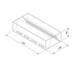 Kutu Tipi Çift Cidarlı Filtreli Duvar Tipi Davlumbaz, 150x120 Cm