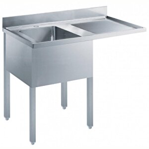 Electrolux Professional Tezgahaltı Bulaşık Makinesi İçin Tezgah, 1 Evyeli (500x500 Mm), Damlalık Sağda - 1200 Mm Esbd1217r