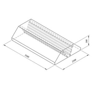 Filtreli Orta Tip Davlumbaz, 550x250 Cm
