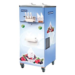 Üç Kollu Dondurma Ve Donmuş Yoğurt Makinesi, Karıştırıcılı, 2x15 Lt