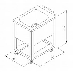 Et Sebze Basma Arabası, 65x75 Cm