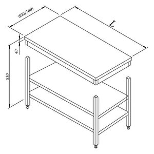 Çalışma Tezgahıara Raflı Sırtsız Demonte 60x70 Cm