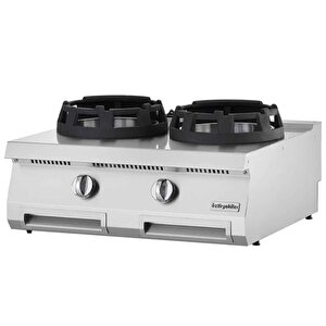 700 Serisi Set Üstü Wok Ocak, İkili, 70x80x28 Cm, Owg 8070