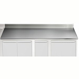 Electrolux Professional Üst Tabla, Sırtlı, 2600 Mm, 1,5 Mm Kalınlıkta Üst Tabla 18 Mm Kalınlığında Ses Sönümlendirici Malzeme Ve Ayrıca 2 Paslanmaz Kayıtla Güçlendirilmiştir - Modular Line Tpla26a