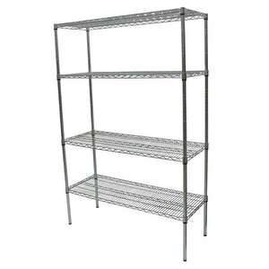 Paslanmaz İstif Rafı, Izgara Tablası, 4 Katlı, 46x183x183 Cm