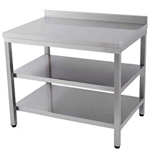 Çalışma Tezgahı Ara Raflı Sırtlı 160x70 Cm