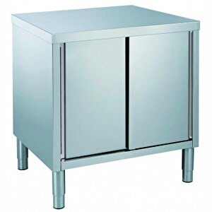 Electrolux Professional Dolaplı Çalışma Tezgahı, 1 Ara Raflı, 2 Kayar Kapılı, (4 Ayaklı) - 1000mm Tn1000en