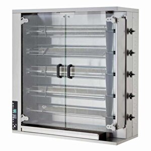 Elektrikli Piliç Çevirme Makinesi, 5 Şiş, 20-25 Piliç Kapasitesi