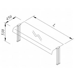 Bombe Camlı Servis Rafı, 120*30 Cm.