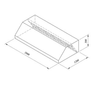 Filtreli Duvar Tipi Davlumbaz, 250x120 Cm