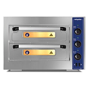 Elektrikli Pizza Fırını, 4+4 Pizza Kapasiteli