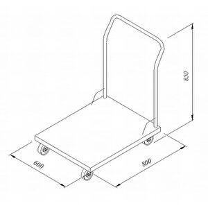 Yük Taşıma Arabası, 60x80 Cm