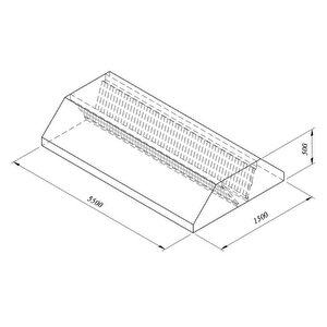 Filtreli Orta Tip Davlumbaz, 550x150 Cm