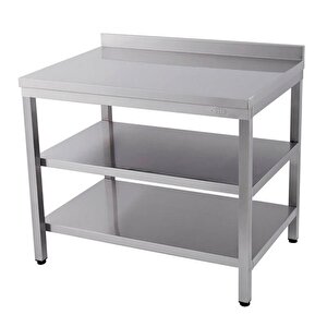 Çalışma Tezgahı Ara Raflı Sırtlı 140x60 Cm