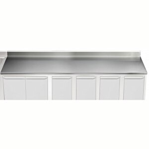 Electrolux Professional Üst Tabla, Sırtlı, 3700 Mm, 1,5 Mm Kalınlıkta Üst Tabla 18 Mm Kalınlığında Ses Sönümlendirici Malzeme Ve Ayrıca 2 Paslanmaz Kayıtla Güçlendirilmiştir - Modular Line Tpla37a