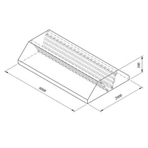 Filtreli Orta Tip Davlumbaz, 600x200 Cm