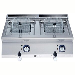 Electrolux Professional Endüstriyel 2x7 Lt Elektrikli Set Üstü Fritöz, 2 V-tip Hazneli, Isıtıcılar Hazne Dışında, 2 Sepetli, Derinlik 730 Mm - 800 Mm E7freh2b00