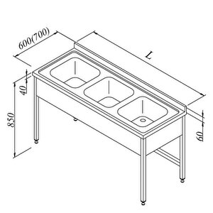 Evyeli Tezgah, 3 Perdeli, 3 Gözlü, 160x60 Cm