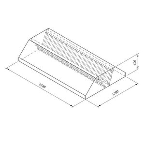 Filtreli Orta Tip Davlumbaz, 150x150 Cm